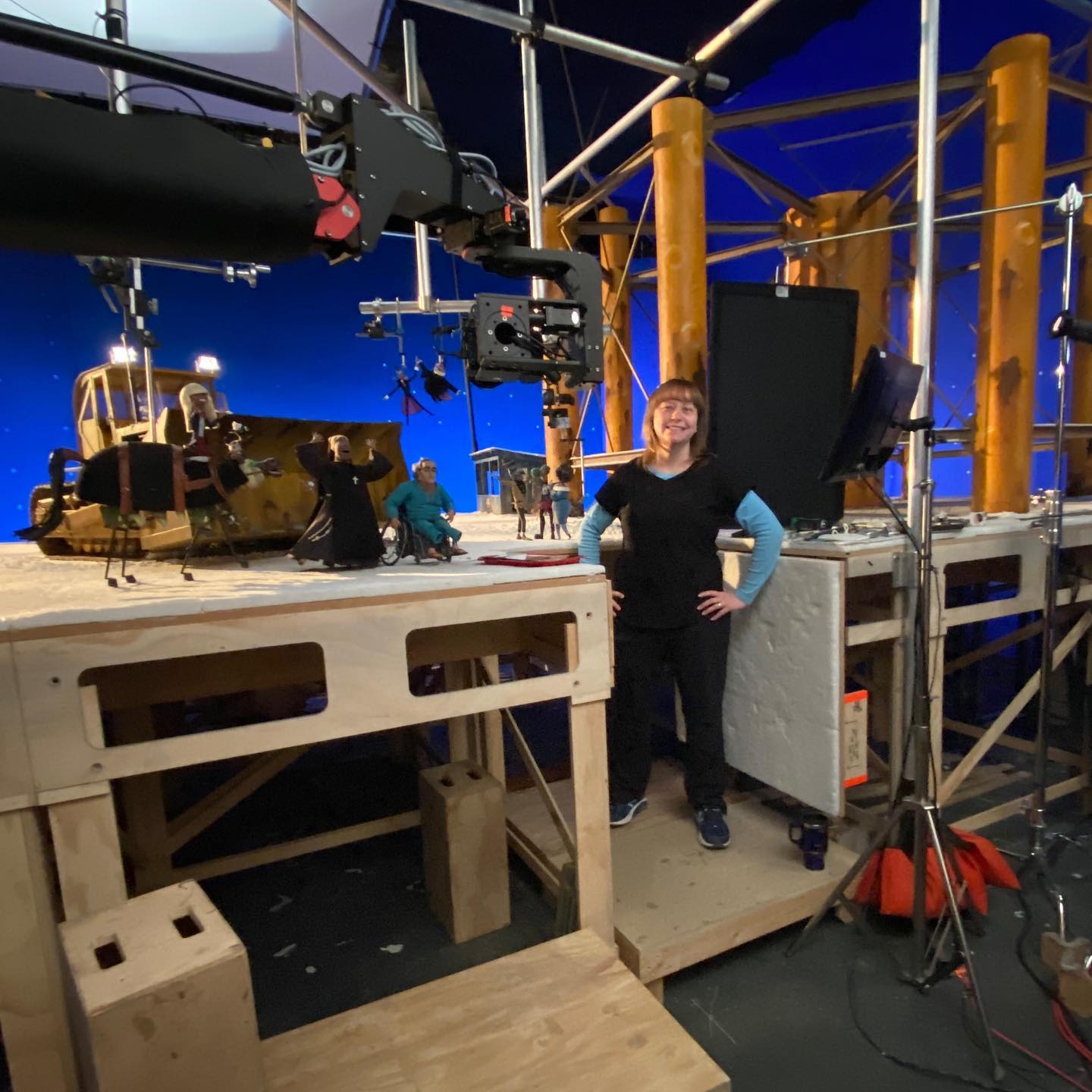 On the set for one of my final shots in the film. It was a doozy! #wendellandwild #netflix #henryselick #bts #behindthescenes #womentinanimation #stopmotionanimator #stopmotion #stopmotionanimation