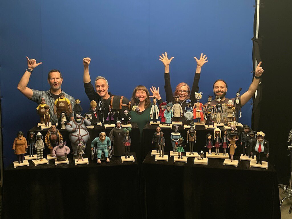 So many PUPPETS!! Animators are nothing without the puppet department and we had an amazing fabrication team on #wendellandwild. I would like to thank every last one of them personally, the list is long! Love you all!🙏❤️😍 #netflix #stopmotion #stopmolovers #stopmotionanimation #stopmotionpuppets